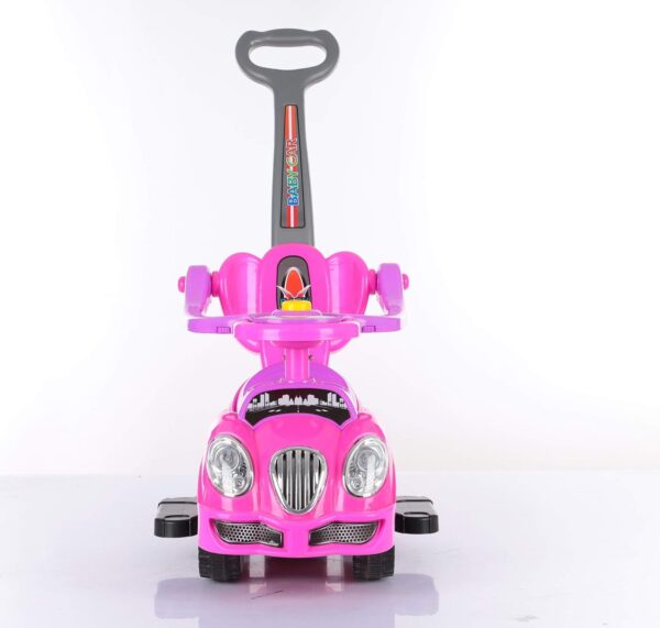 Toy House Cozy Classic Romeo Deluxe 4 in 1 Push Car with Handle for Kids (1 to 4 Yrs) Pink